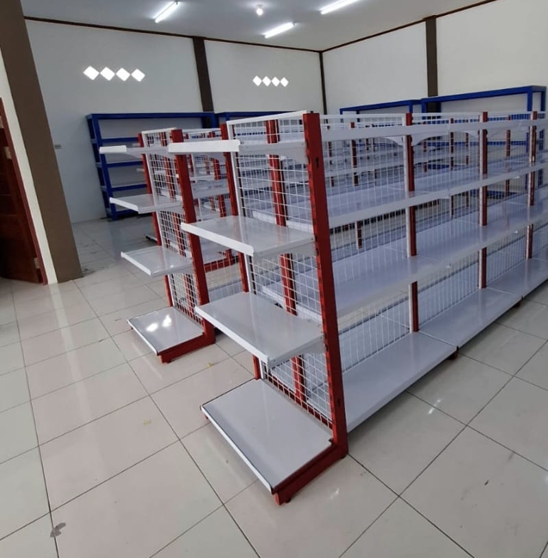 Produk Rak Gondola Minimarket Palangkaraya Tipe Rak Double